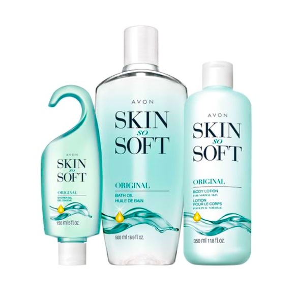 Avon Exclusive Skin So Soft Original Set of 3 & Free full size roll on deodorant